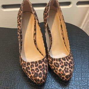 Spring cheetah Print Heels, brown, black